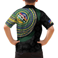 Torba Tribal Tattoo with Namele Leaves Kid Hawaiian Shirt