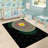 Shefa Tribal Tattoo with Namele Leaves Area Rug