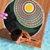 Shefa Tribal Tattoo with Namele Leaves Beach Blanket