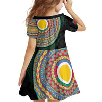 Shefa Tribal Tattoo with Namele Leaves Kid Short Sleeve Dress