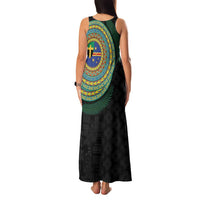 Tafea Tribal Tattoo with Namele Leaves Family Matching Tank Maxi Dress and Hawaiian Shirt