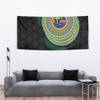 Tafea Tribal Tattoo with Namele Leaves Tapestry