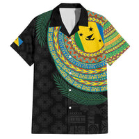 Malampa Tribal Tattoo with Namele Leaves Family Matching Long Sleeve Bodycon Dress and Hawaiian Shirt LT03 Dad's Shirt - Short Sleeve Black - Polynesian Pride