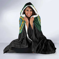 Malampa Tribal Tattoo with Namele Leaves Hooded Blanket