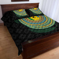 Malampa Tribal Tattoo with Namele Leaves Quilt Bed Set