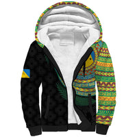 Malampa Tribal Tattoo with Namele Leaves Sherpa Hoodie