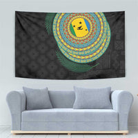 Malampa Tribal Tattoo with Namele Leaves Tapestry