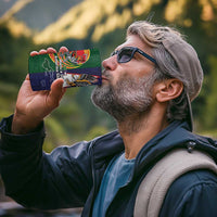 Manuʻa Islands and American Samoa Together 4 in 1 Can Cooler Tumbler Rooster and Eagle Mascot National Map and Flag Style