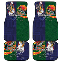 Manuʻa Islands and American Samoa Together Car Mats Rooster and Eagle Mascot National Map and Flag Style