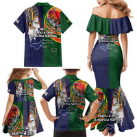 Manuʻa Islands and American Samoa Together Family Matching Mermaid Dress and Hawaiian Shirt Rooster and Eagle Mascot National Map and Flag Style