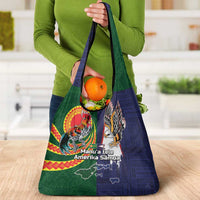Manuʻa Islands and American Samoa Together Grocery Bag Rooster and Eagle Mascot National Map and Flag Style