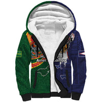 Manuʻa Islands and American Samoa Together Sherpa Hoodie Rooster and Eagle Mascot National Map and Flag Style