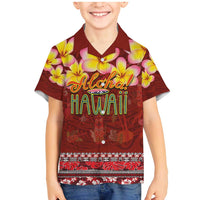 Aloha Plumeria Flowers Family Matching Mermaid Dress and Hawaiian Shirt With Hawaiian Style Tapa Tribal