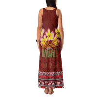 Aloha Plumeria Flowers Family Matching Tank Maxi Dress and Hawaiian Shirt With Hawaiian Style Tapa Tribal
