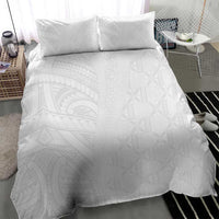 Niue White Sunday Bedding Set Hiapo Tribal Art Tattoos - Polynesian Pride