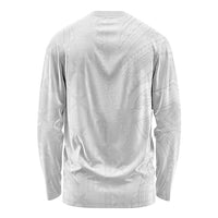 Niue White Sunday Long Sleeve Shirt Hiapo Tribal Art Tattoos - Polynesian Pride