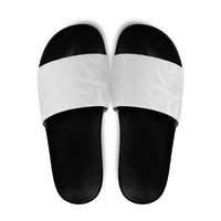 Niue White Sunday Slide Sandals Hiapo Tribal Art Tattoos - Polynesian Pride