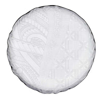 Niue White Sunday Spare Tire Cover Hiapo Tribal Art Tattoos - Polynesian Pride