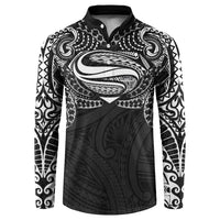 Super Samoan Traditional Tribal Art Tattoos Button Sweatshirt Black Color - Polynesian Pride