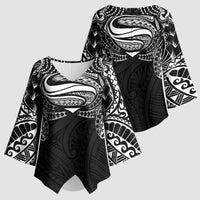 Super Samoan Traditional Tribal Art Tattoos Kimono Sleeve Blouse Black Color - Polynesian Pride