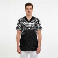 Super Samoan Traditional Tribal Art Tattoos Scrub Top Black Color - Polynesian Pride