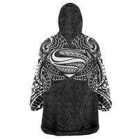 Super Samoan Traditional Tribal Art Tattoos Wearable Blanket Hoodie Black Color - Polynesian Pride