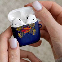 Super Samoan Traditional Tribal Art Tattoos AirPods Case Blue Color - Polynesian Pride