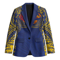 Super Samoan Traditional Tribal Art Tattoos Blazer Blue Color - Polynesian Pride