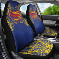 Super Samoan Traditional Tribal Art Tattoos Car Seat Cover Blue Color LT03 - Polynesian Pride