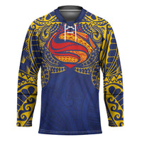 Super Samoan Traditional Tribal Art Tattoos Hockey Jersey Blue Color - Polynesian Pride