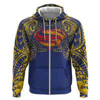 Super Samoan Traditional Tribal Art Tattoos Hoodie Blue Color - Polynesian Pride
