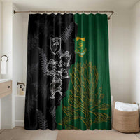 Aotearoa South Africa Rugby Freedom Cup Bathroom Set Kiwi Warriors Haka with King Protea Symbol - Polynesian Pride