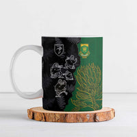 Custom Aotearoa South Africa Rugby Freedom Cup Ceramic Mug Kiwi Warriors Haka with King Protea Symbol - Polynesian Pride