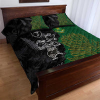 Aotearoa South Africa Rugby Freedom Cup Quilt Bed Set Kiwi Warriors Haka with King Protea Symbol - Polynesian Pride