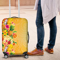 Hawaiian Tropical Fruits and Plants Luggage Cover Kakau Pattern Summer Vibe