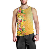 Hawaiian Tropical Fruits and Plants Men Tank Top Kakau Pattern Summer Vibe