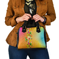 Hawaiian Tropical Fruits and Plants Shoulder Handbag Kakau Pattern Summer Vibe