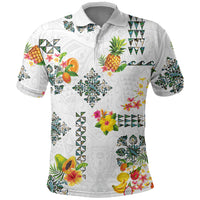 Hawaiian Quilts Polo Shirt Tropical Fruits and Plants