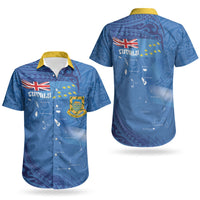 Tuvalu Heritage Couples Matching Off Shoulder Maxi Dress and Hawaiian Shirt Map of the Islands and Polynesia Pattern