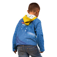 Tuvalu Heritage Kid Hoodie Map of the Islands and Polynesia Pattern