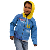 Tuvalu Heritage Kid Hoodie Map of the Islands and Polynesia Pattern