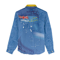 Tuvalu Heritage Women Casual Shirt Map of the Islands and Polynesia Pattern
