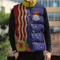 Kiribati Heritage Sleeveless Puffer Jacket Map of the Islands and Polynesia Pattern