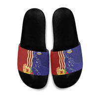 Kiribati Heritage Slide Sandals Map of the Islands and Polynesia Pattern
