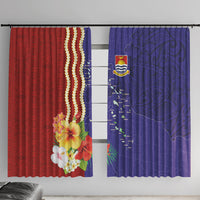 Kiribati Heritage Window Curtain Map of the Islands and Polynesia Pattern