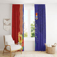 Kiribati Heritage Window Curtain Map of the Islands and Polynesia Pattern
