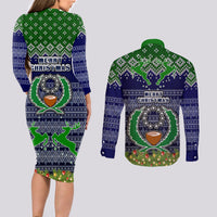 pohnpei-state-christmas-couples-matching-long-sleeve-bodycon-dress-and-long-sleeve-button-shirts-coat-of-arms-beautiful-merry-xmas-snowflake