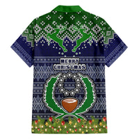 Pohnpei State Christmas Family Matching Long Sleeve Bodycon Dress and Hawaiian Shirt Coat of Arms Beautiful Merry Xmas Snowflake LT03 - Polynesian Pride