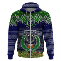 Pohnpei State Christmas Hoodie Coat of Arms Beautiful Merry Xmas Snowflake LT03 - Polynesian Pride