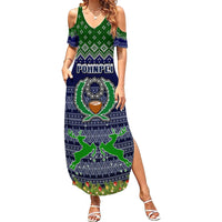pohnpei-state-christmas-summer-maxi-dress-coat-of-arms-beautiful-merry-xmas-snowflake
